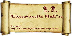 Miloszavlyevits Mimóza névjegykártya